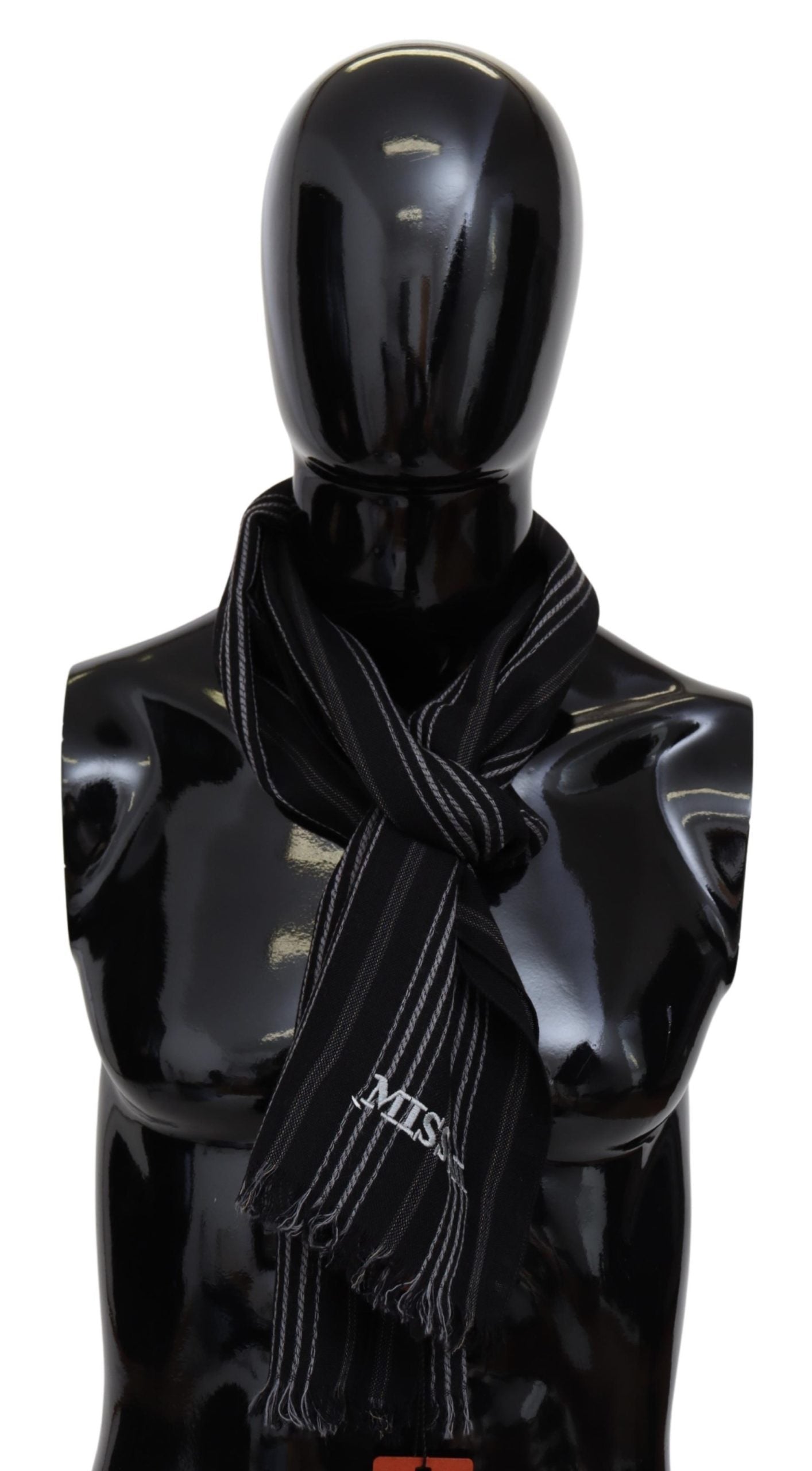 Schwarze Wolle stricken Unisex Hals wickeln Schal Winter Schal