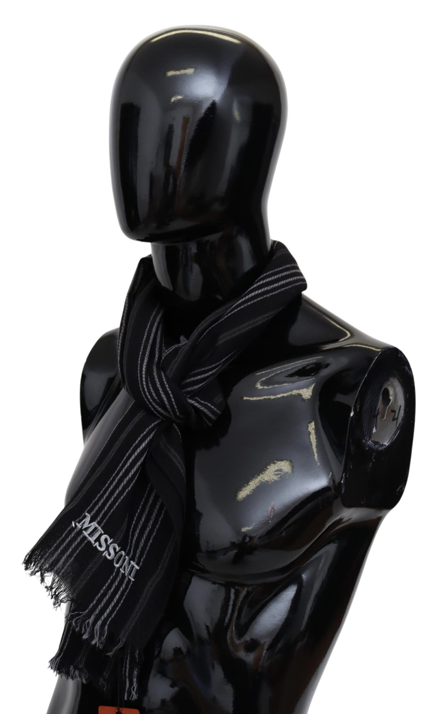 Schwarze Wolle stricken Unisex Hals wickeln Schal Winter Schal