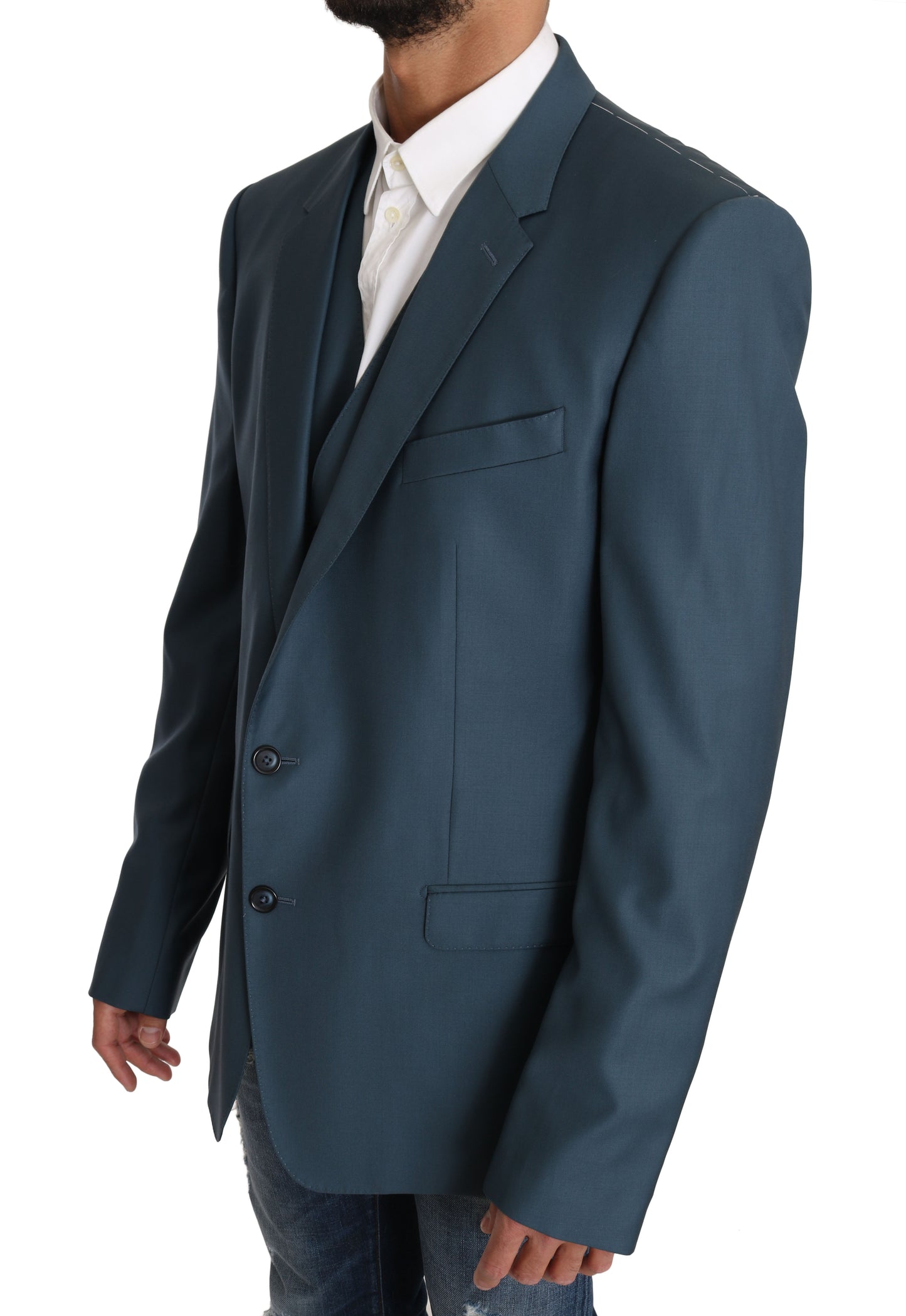 Blazer Weste 2 Stück Blau MARTINI Wolle