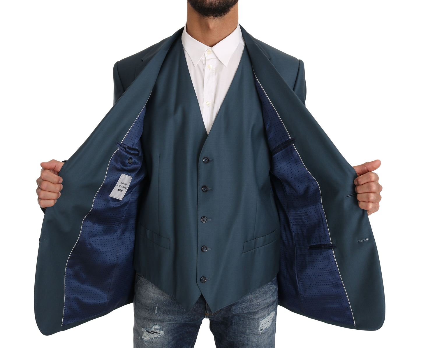 Blazer Weste 2 Stück Blau MARTINI Wolle