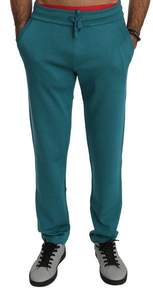 Seidenblaue Sweatpants Hose Sport Herrenhose