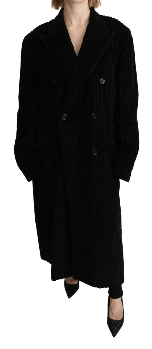 Schwarzer doppelreihiger Blazer Trenchcoat Jacke