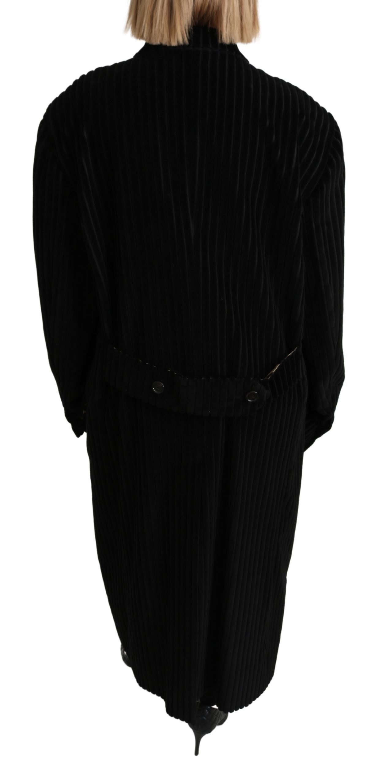 Schwarzer doppelreihiger Blazer Trenchcoat Jacke