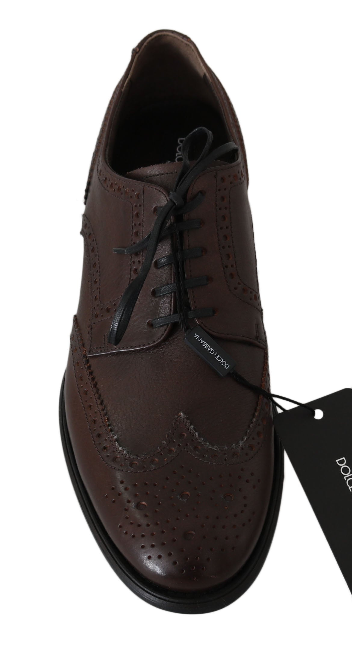 Braune Leder Brogue Derby Dress Schuhe