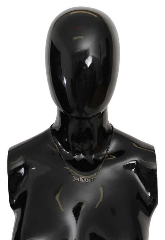 Silber Graustahl Kristall Markenanhänger Halskette