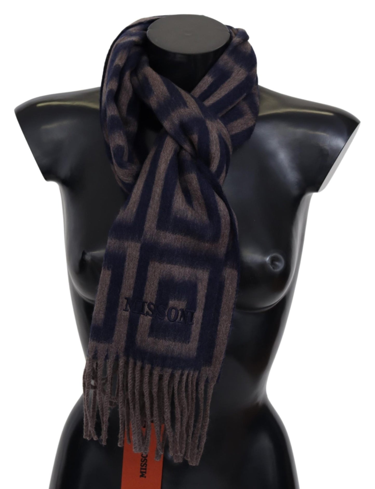 Braunes Quadratmuster Kaschmir Unisex