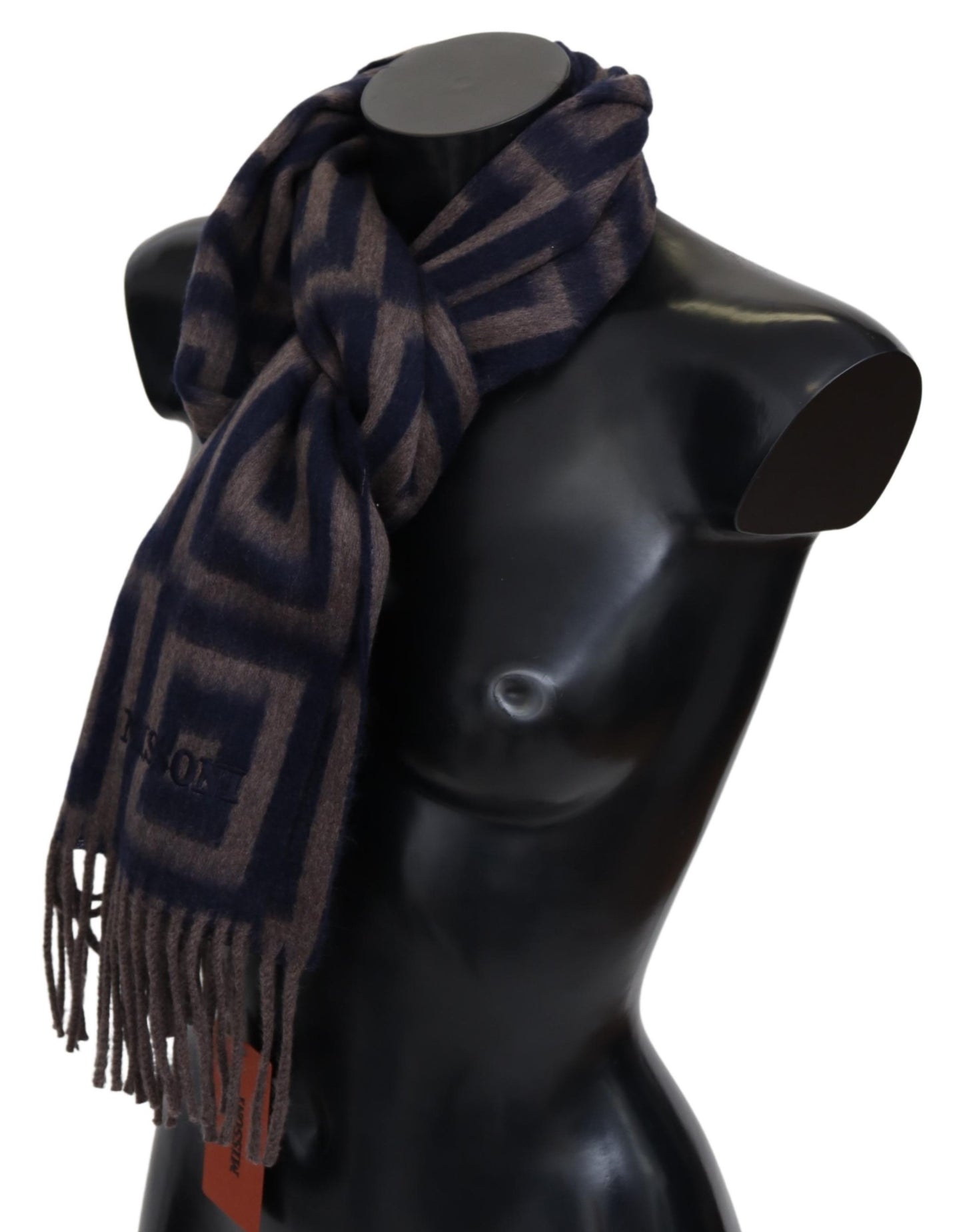 Braunes Quadratmuster Kaschmir Unisex