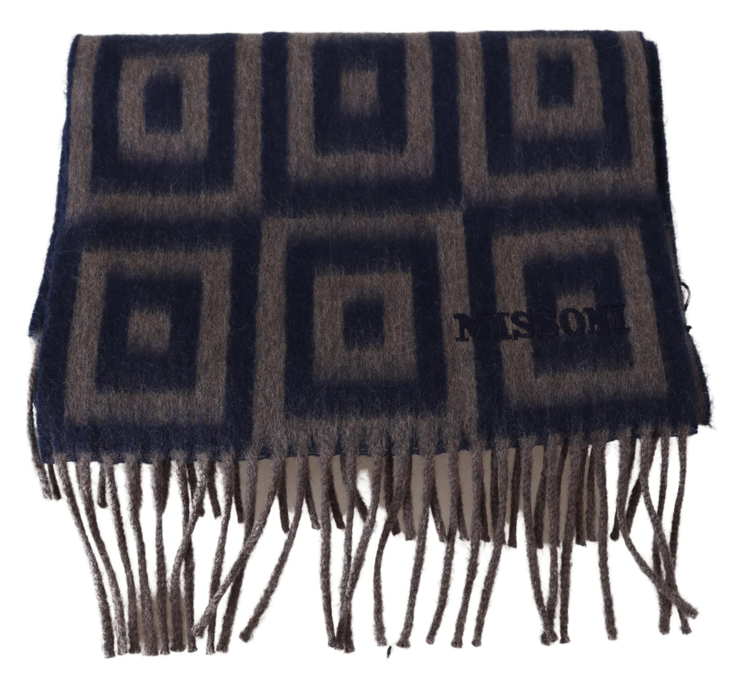 Braunes Quadratmuster Kaschmir Unisex