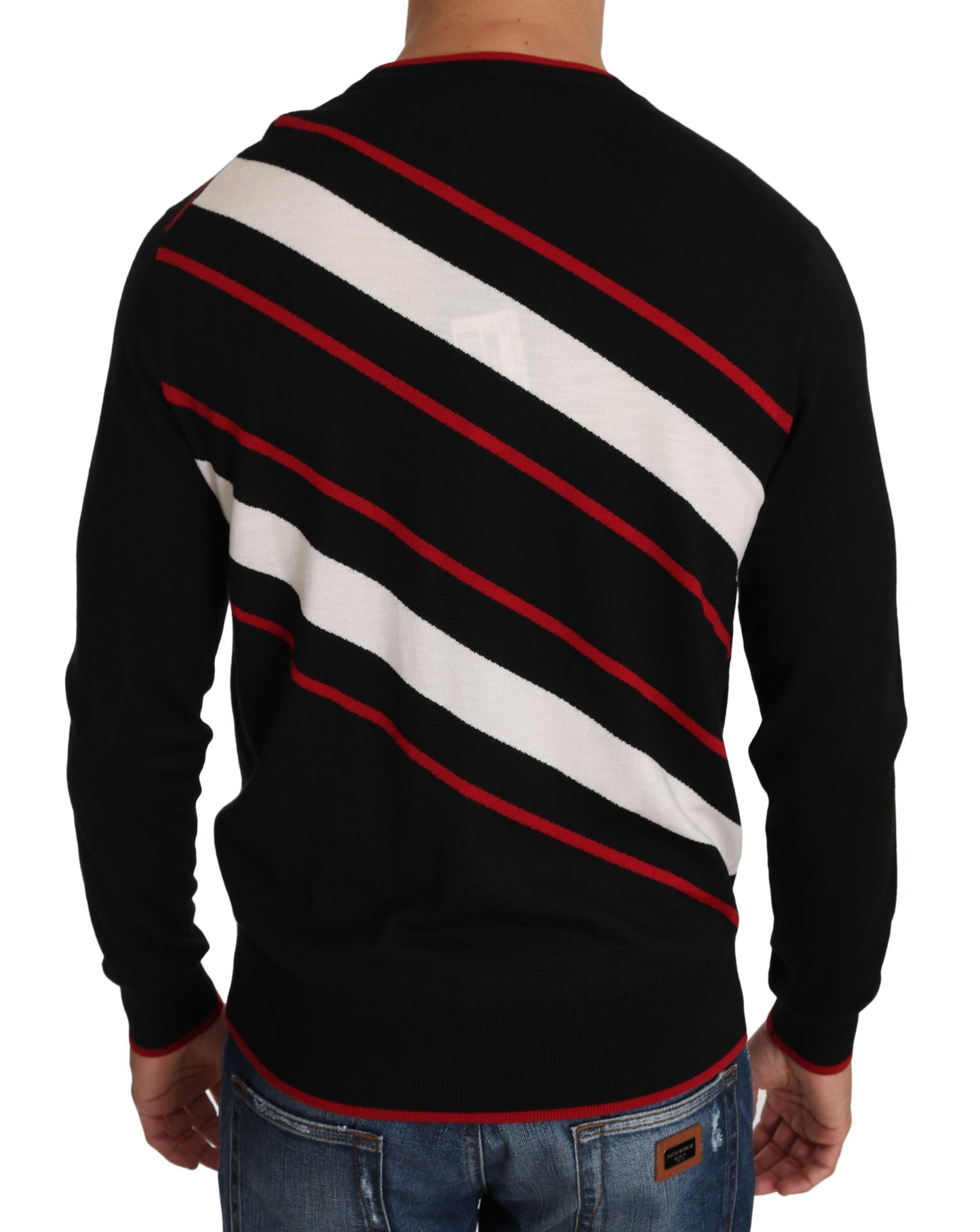 Schwarzer Jazz Paillettenpullover aus schwarzer Wolle Pullover