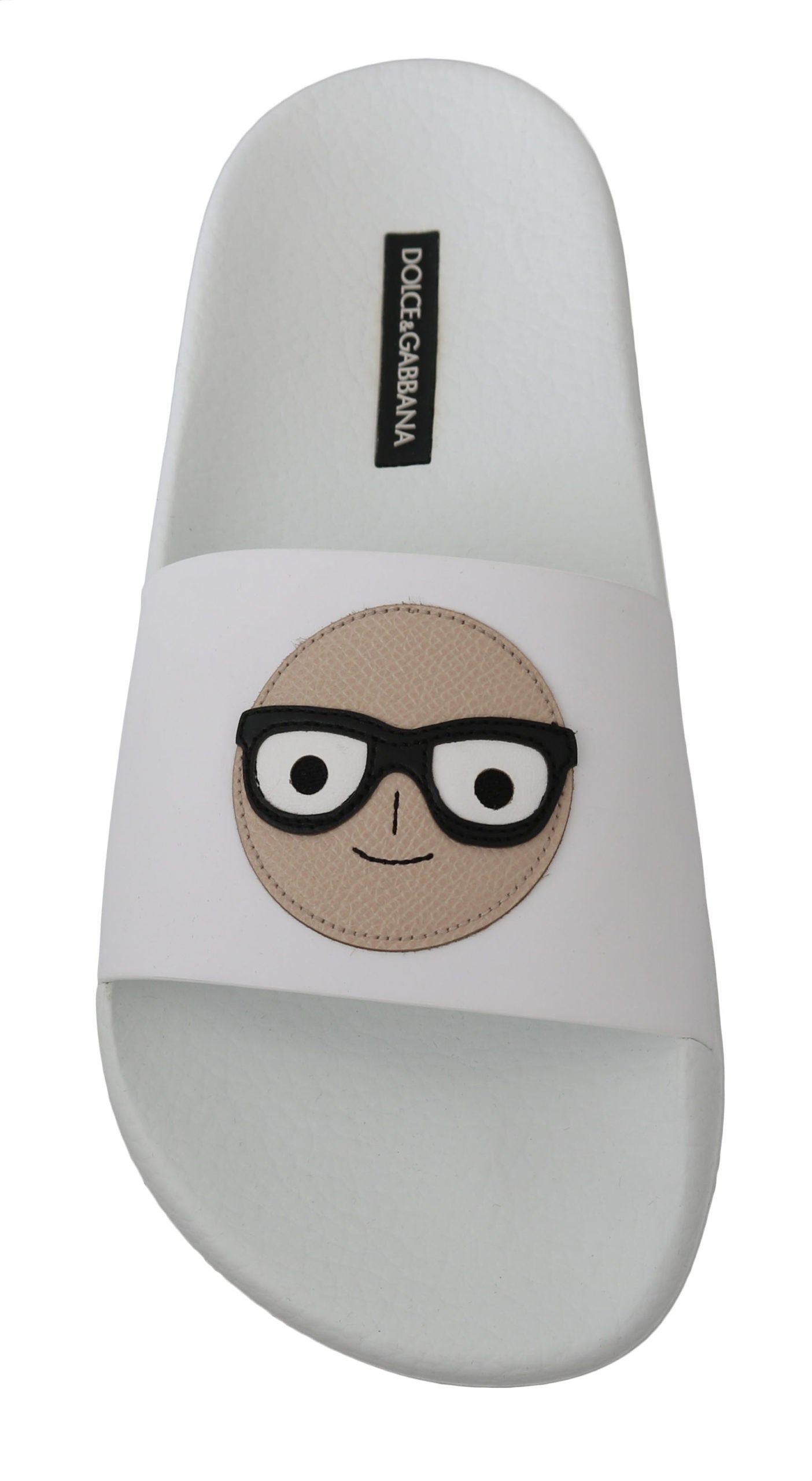 Weißes Leder #dgfamily Rutschen Schuhe Sandalen