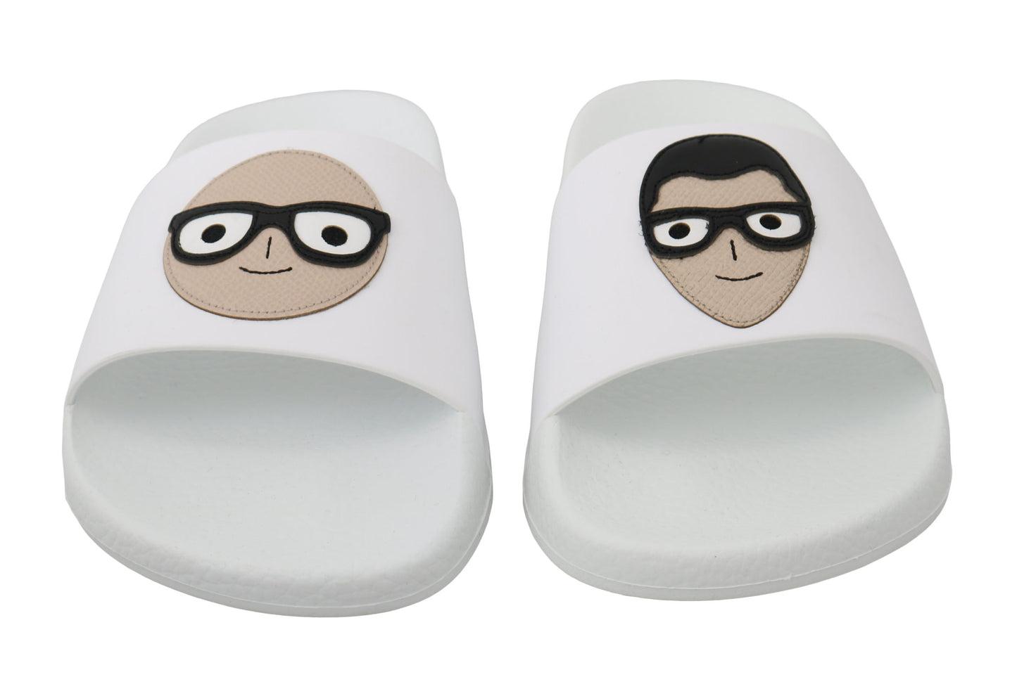 Weißes Leder #dgfamily Rutschen Schuhe Sandalen