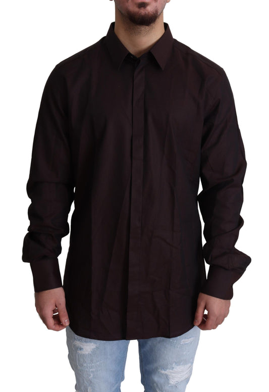 Braunes 100% Baumwolle Herren Kleid Formales Hemd