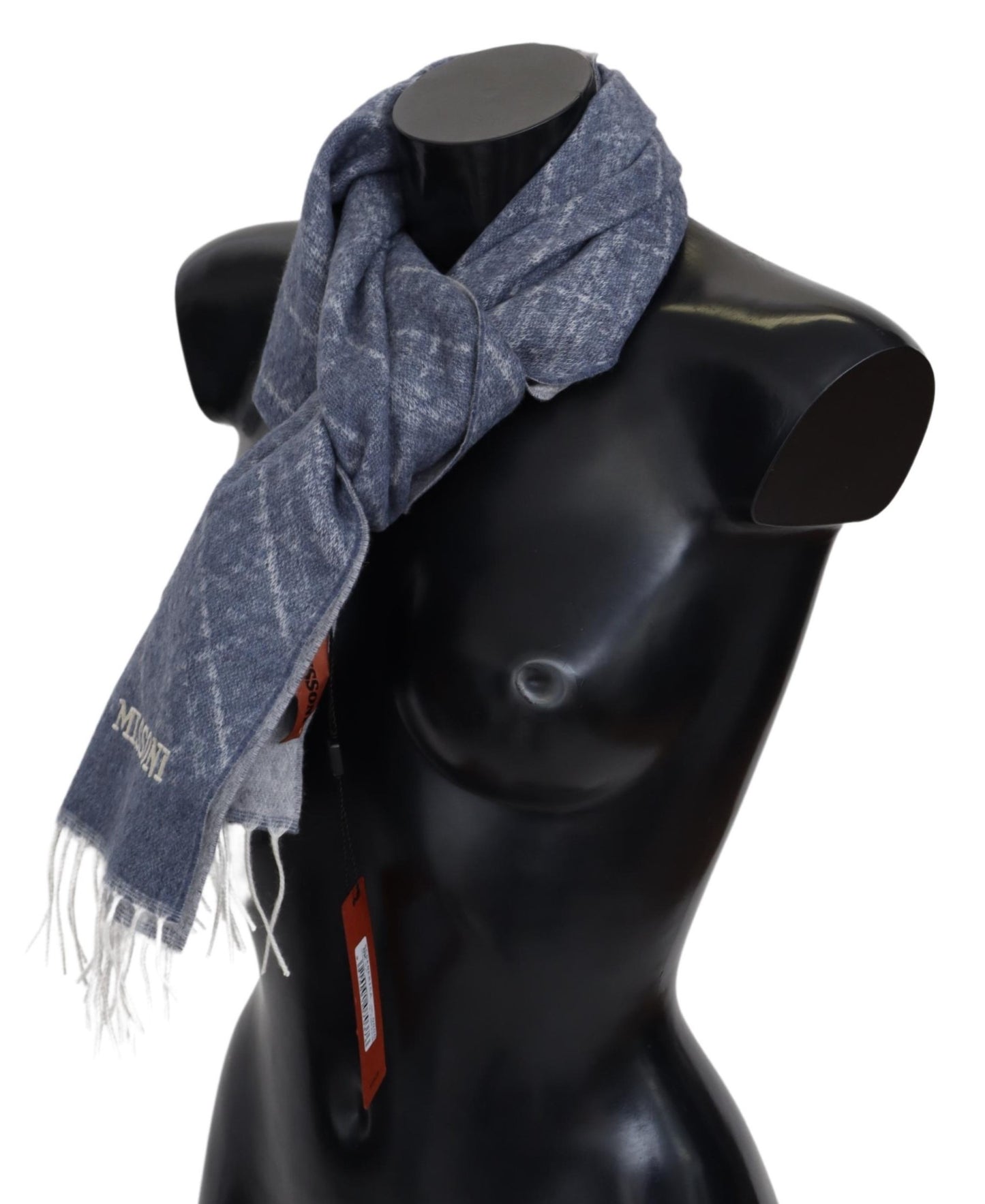 Blau 100% Kaschmir Unisex Hals Wrap Fransen Schal