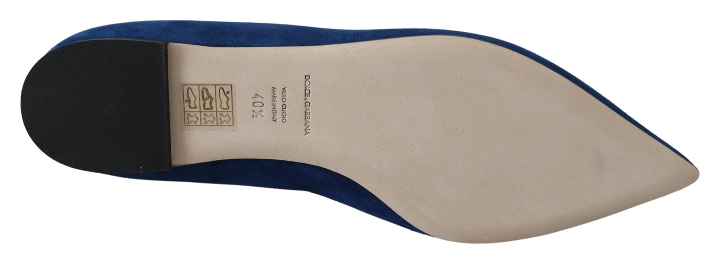 Blau Bellucci Wildleder Kristalle Flats Schuhe