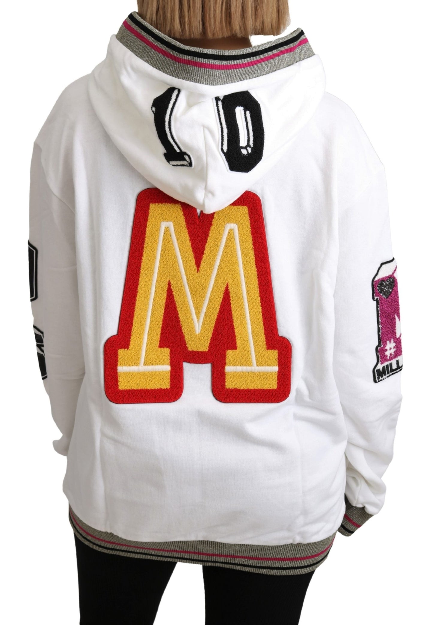 Weißer Royal Club Kapuzenpullover mit Kristall