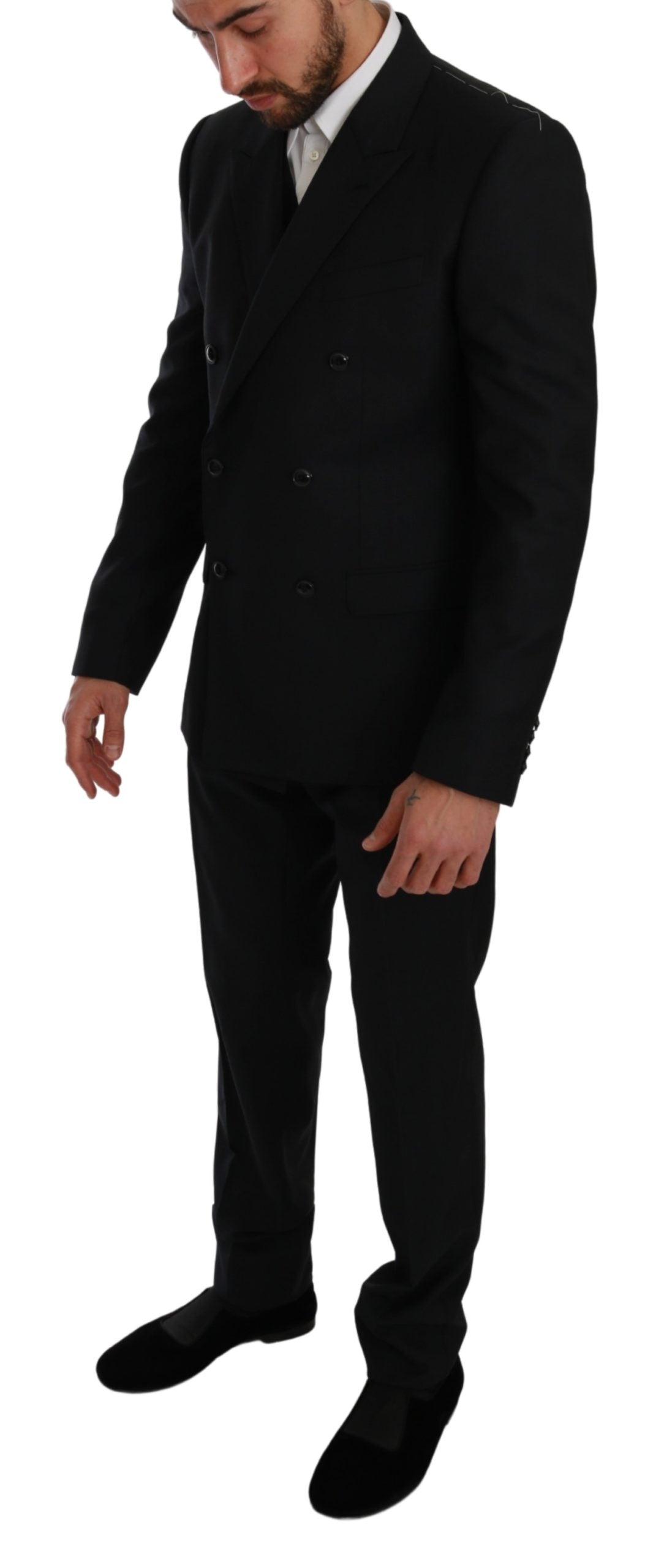 Blauer doppelreihiger 3-teiliger MARTINI Anzug