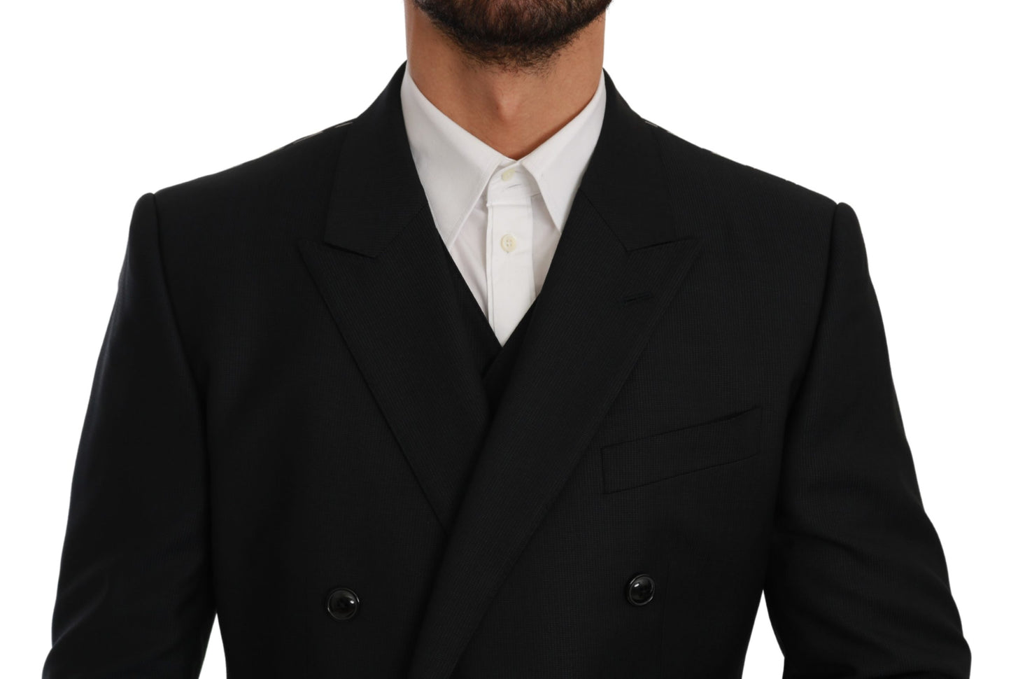 Blauer doppelreihiger 3-teiliger MARTINI Anzug