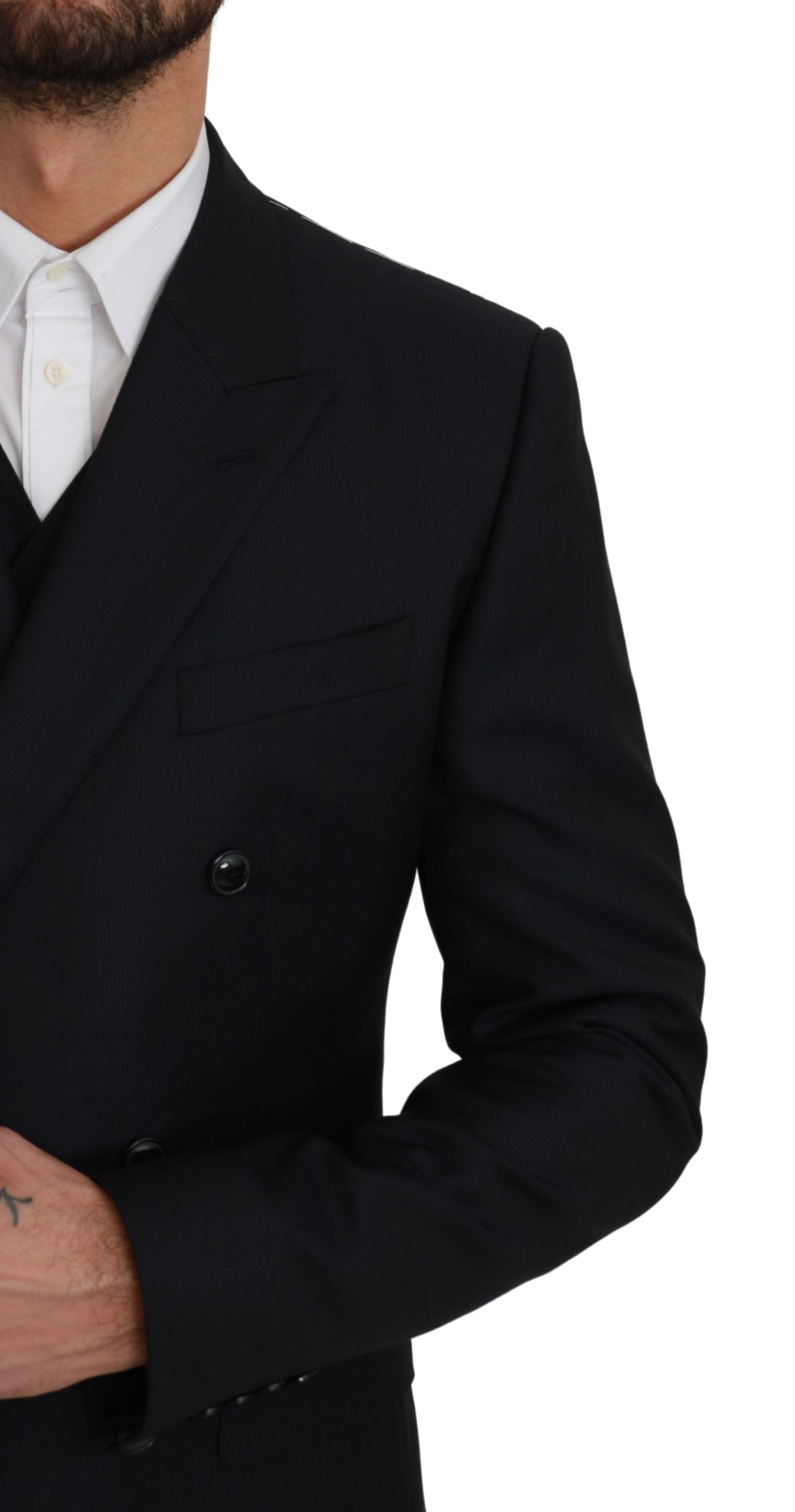 Blauer doppelreihiger 3-teiliger MARTINI Anzug