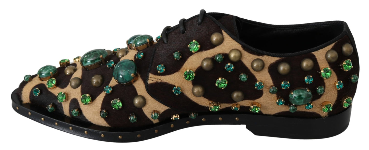 Braunes Pony Haar Giraffe Kristall Kleid Broque Schuhe