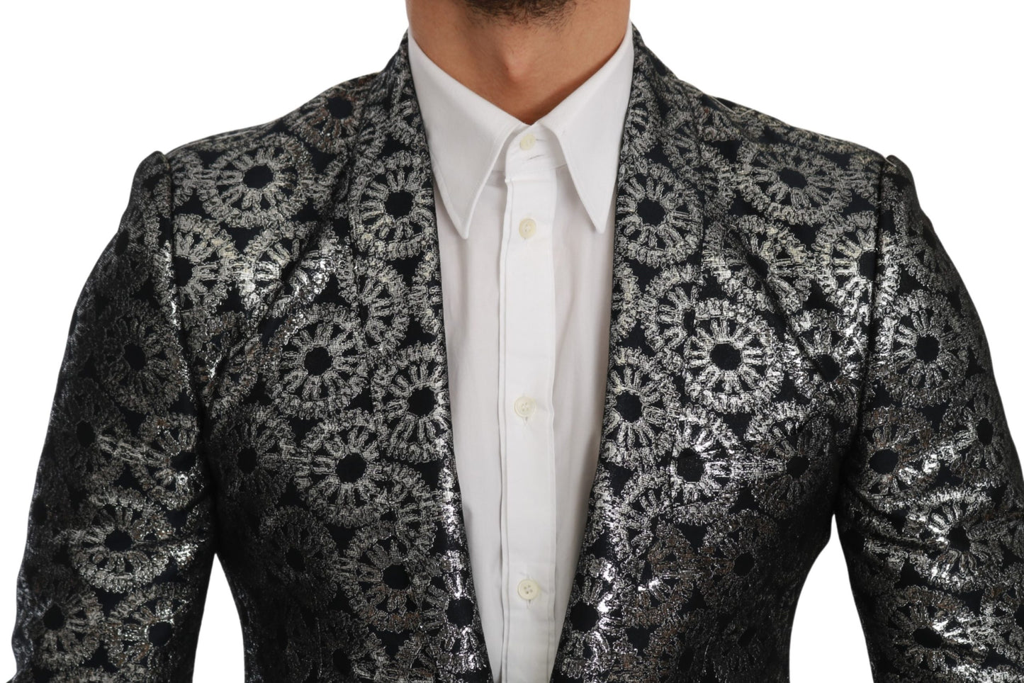 Blau Silber Slim Fit GOLD 2 Stück Anzug