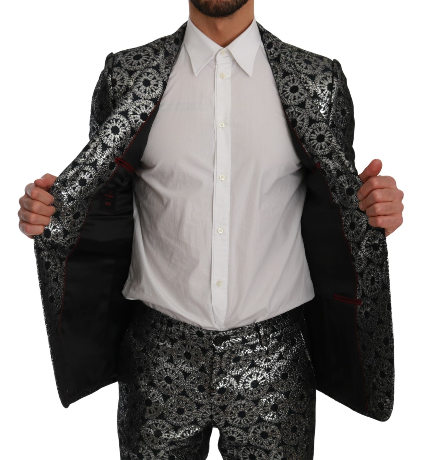 Blau Silber Slim Fit GOLD 2 Stück Anzug