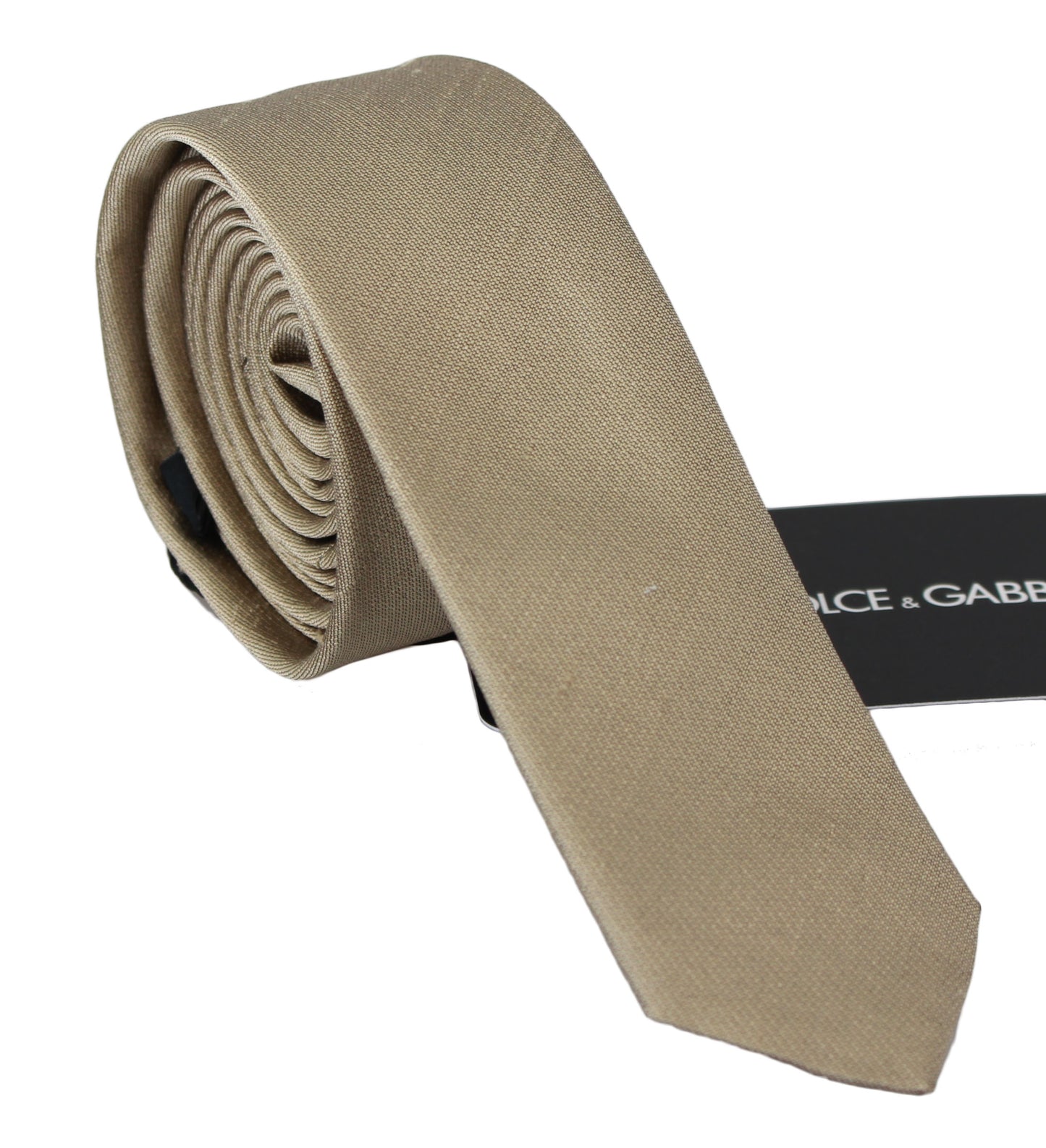 Solide hellbraune Krawatte aus 100% Seide Classic Wide Necktie