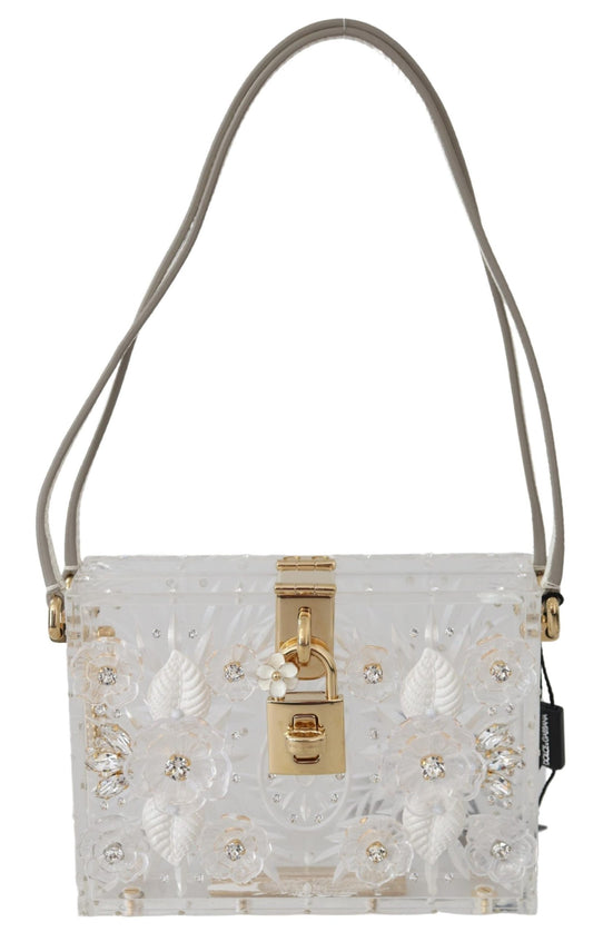 Transparentes Kristall Plexi Borse Clutch Vorhängeschloss BOX Tasche