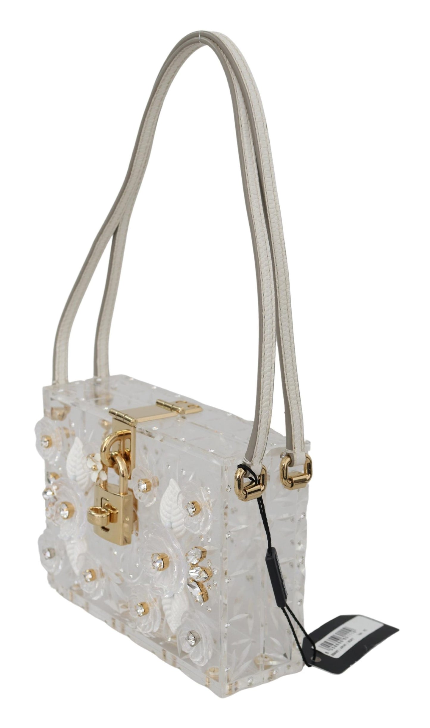 Transparentes Kristall Plexi Borse Clutch Vorhängeschloss BOX Tasche