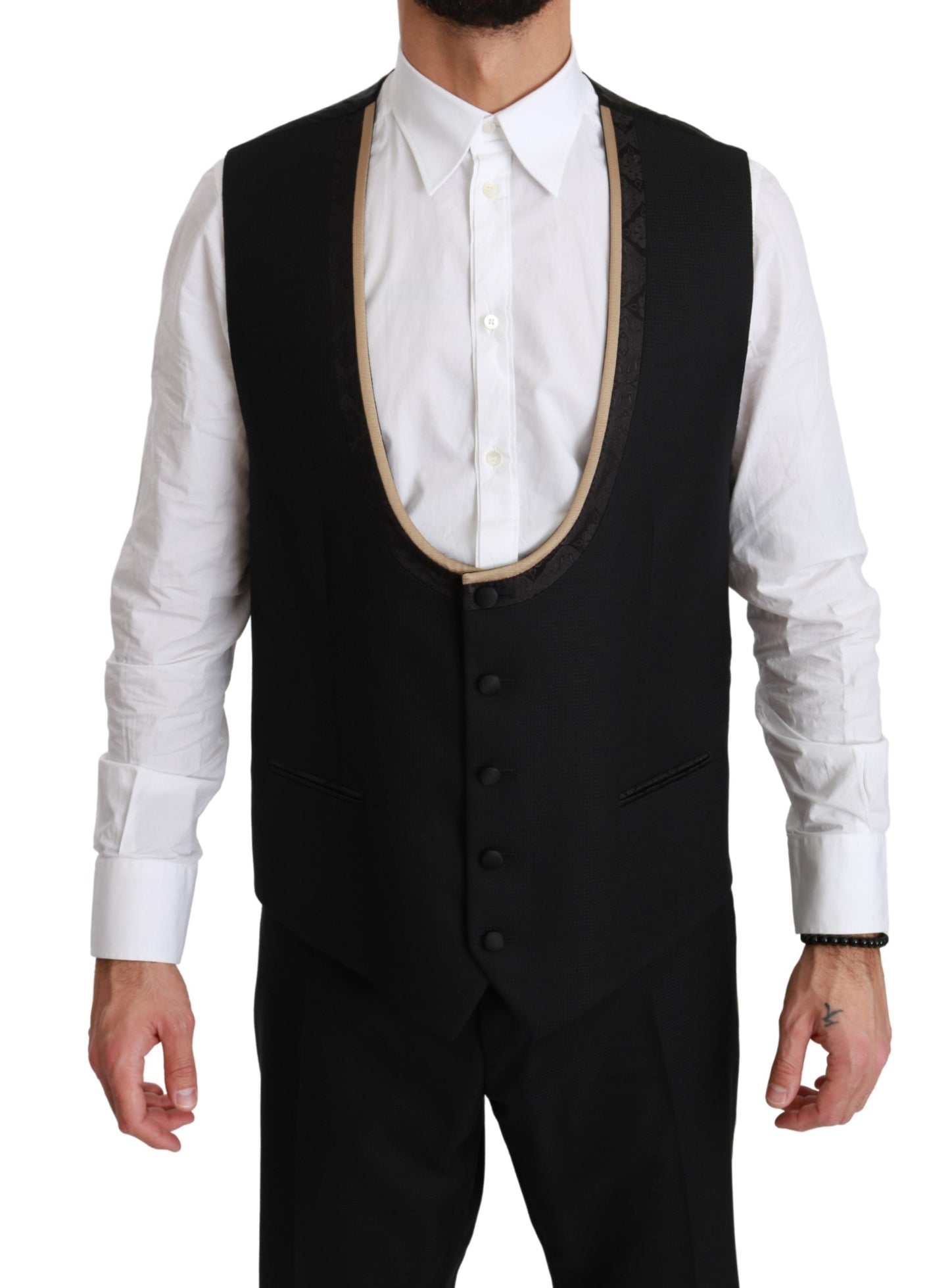 Schwarzer einreihiger 3-teiliger SICILIA-Anzug