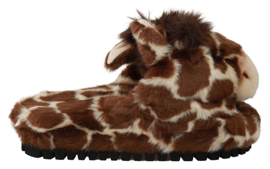 Braune Giraffe Hausschuhe Flache Sandalen Schuhe