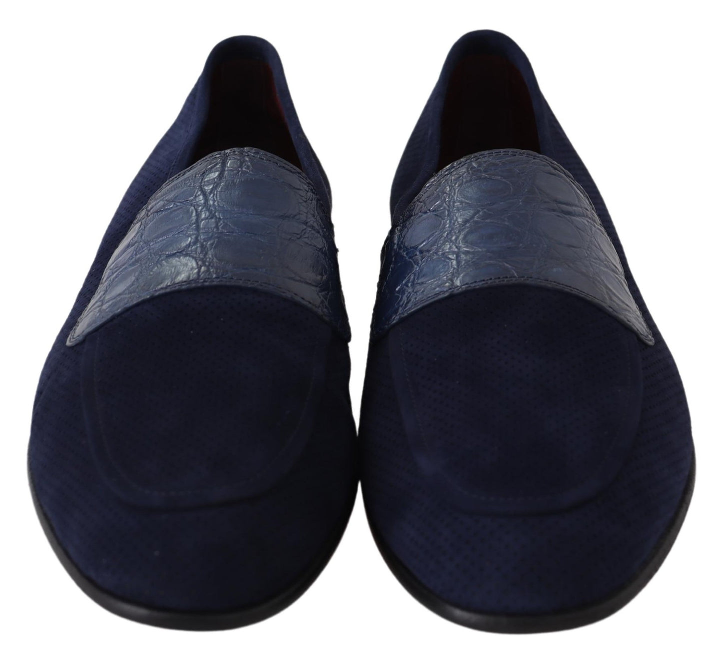 Blau Wildleder Kaiman Loafers Hausschuhe Schuhe