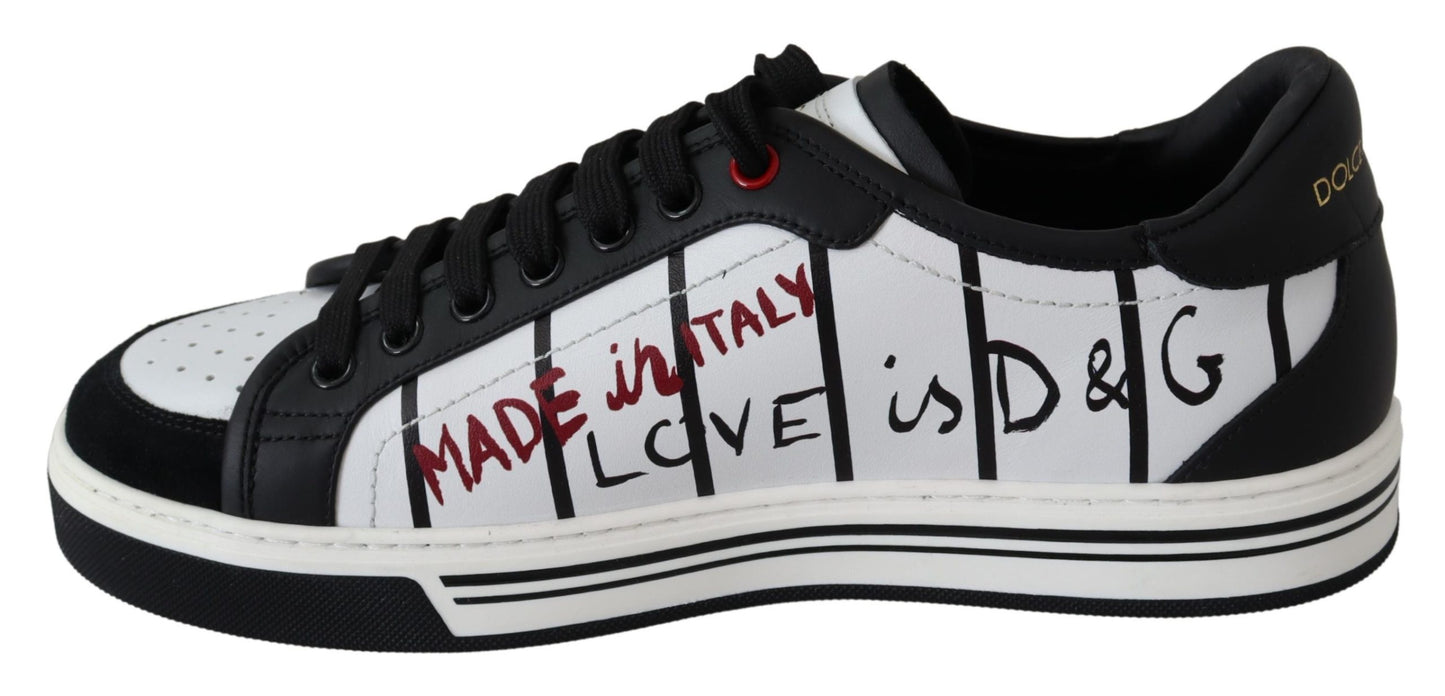 Weiß Schwarz Leder THE KING Herren Turnschuhe Schuhe