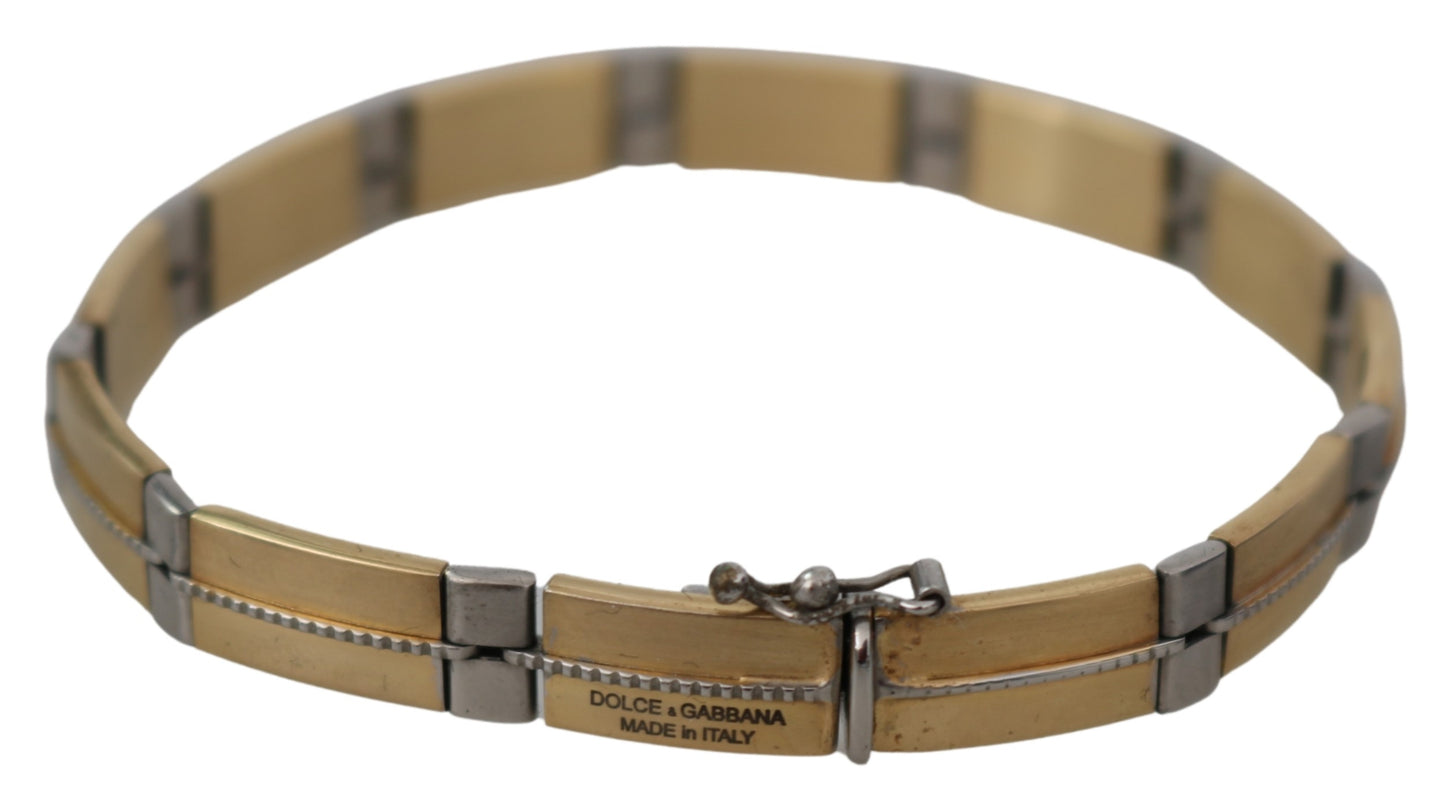 Silber und Gold 100% Messing zweifarbiges Designer Gliederarmband