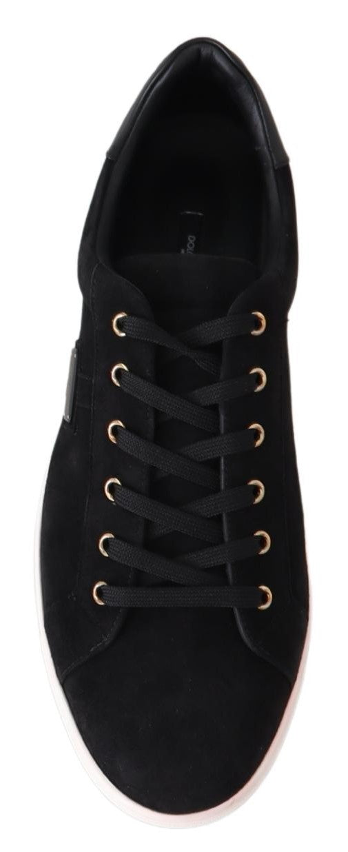 Schwarze Wildleder Herren Low Tops Sneakers