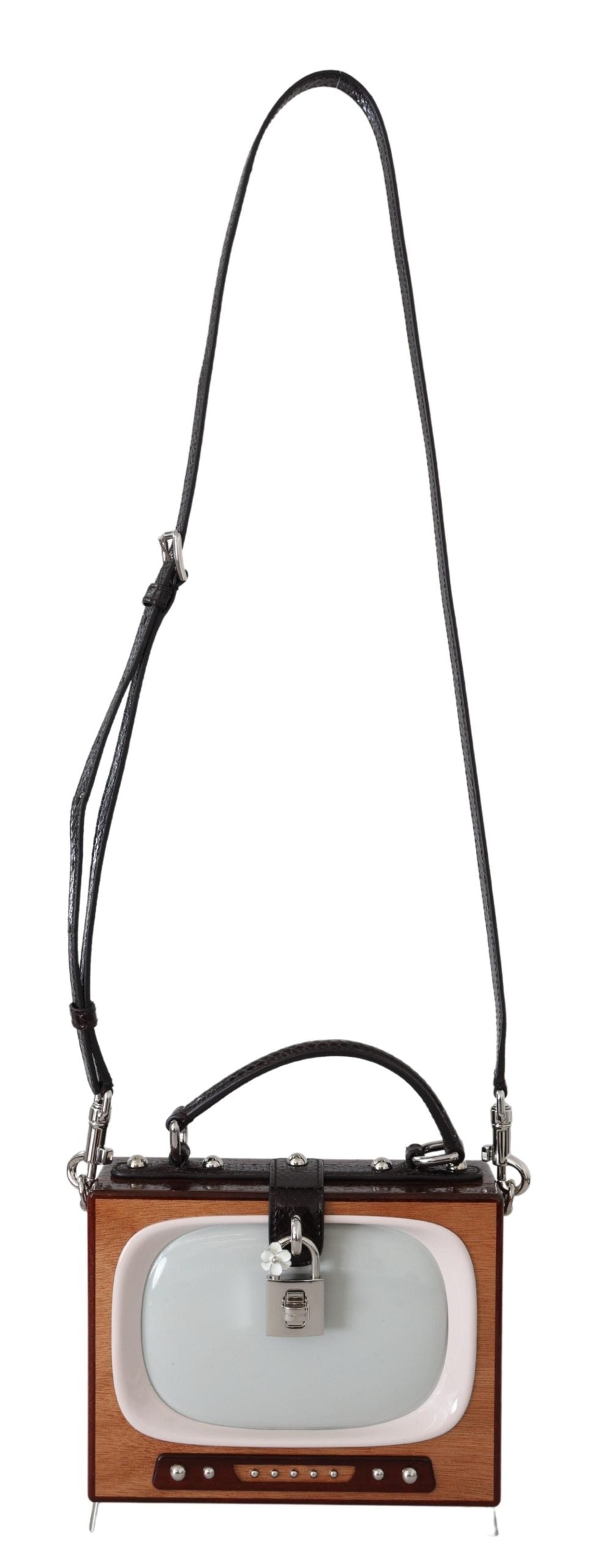 Braunes Retro TV Limited Edition Leder Handmade Geldbörse