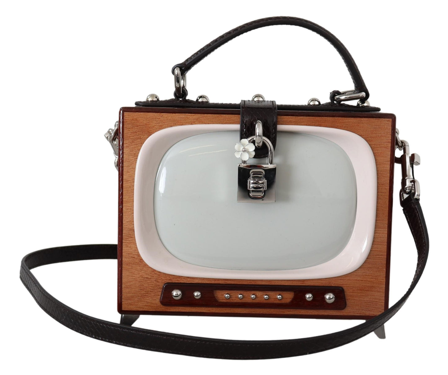 Braunes Retro TV Limited Edition Leder Handmade Geldbörse