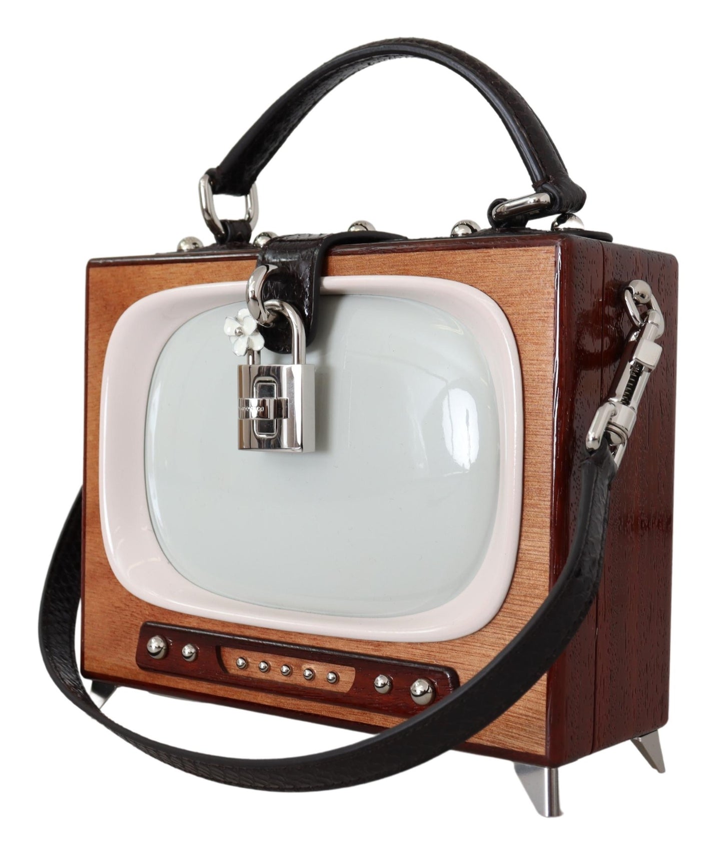 Braunes Retro TV Limited Edition Leder Handmade Geldbörse