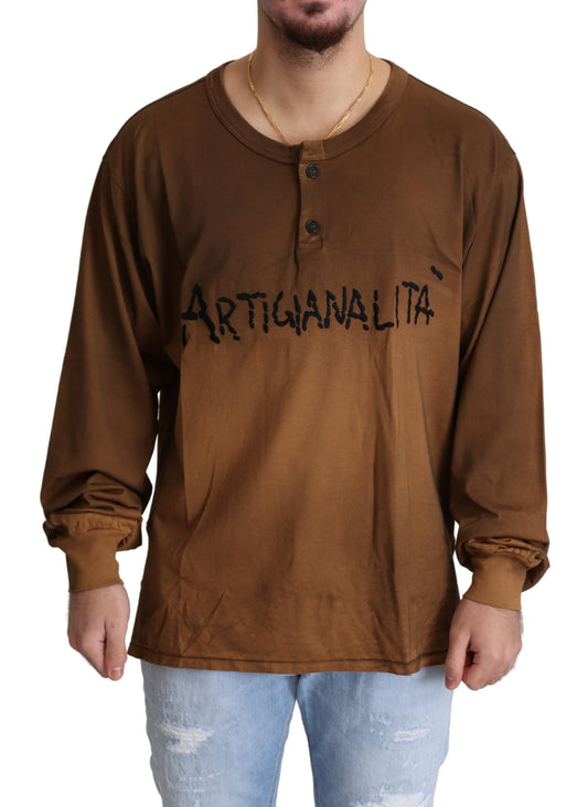 Brauner Artigianalita Pullover aus Baumwolle