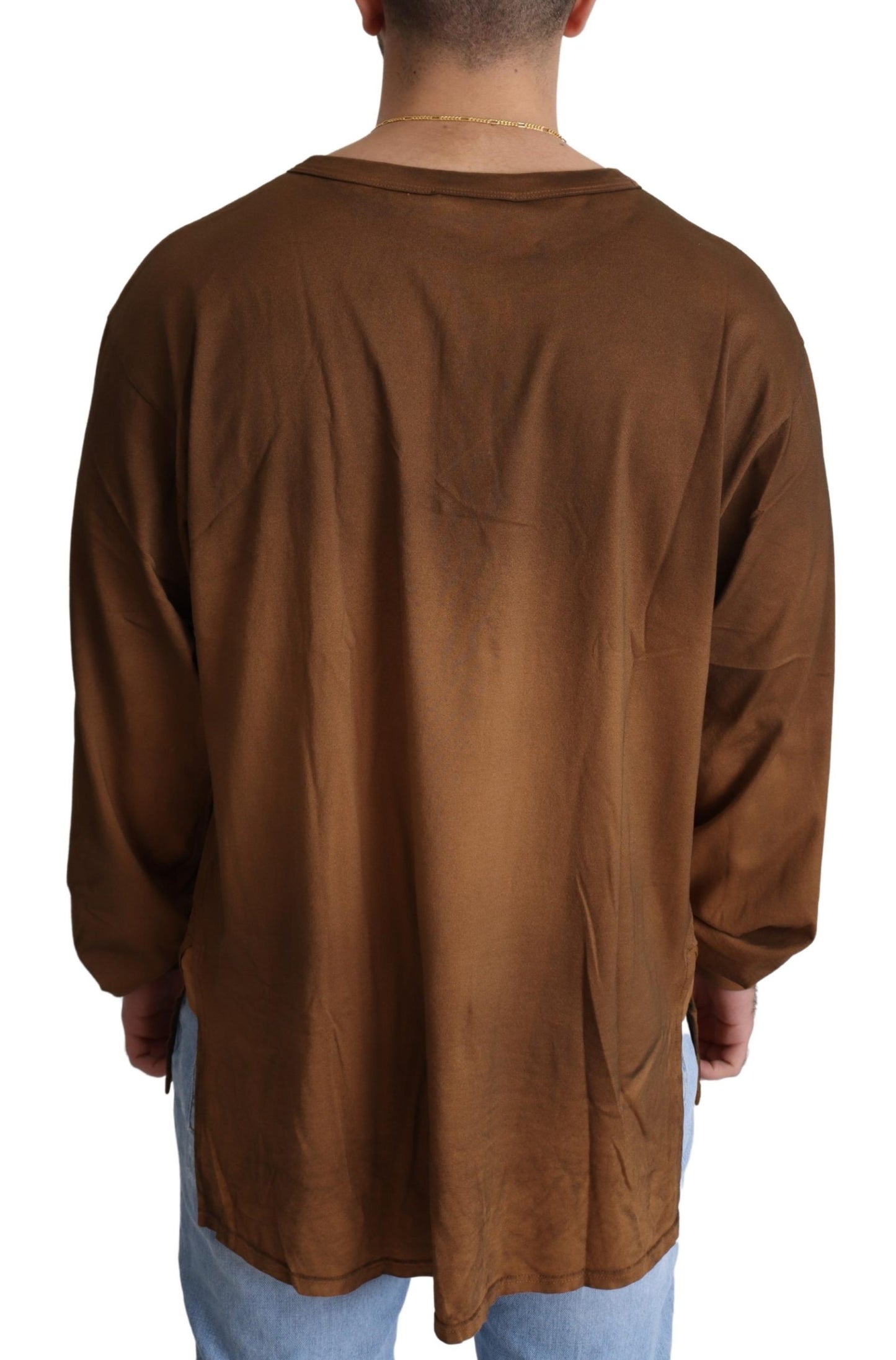 Brauner Artigianalita Pullover aus Baumwolle