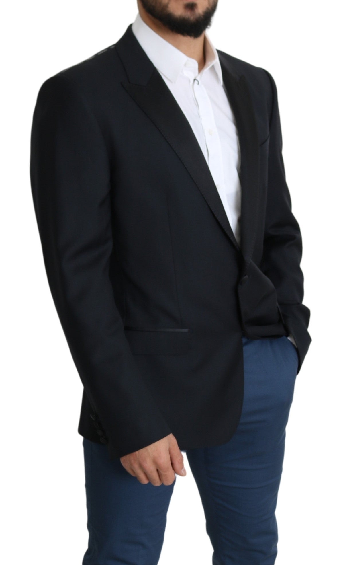 Schwarzer einreihiger MARTINI Blazer aus Wolle