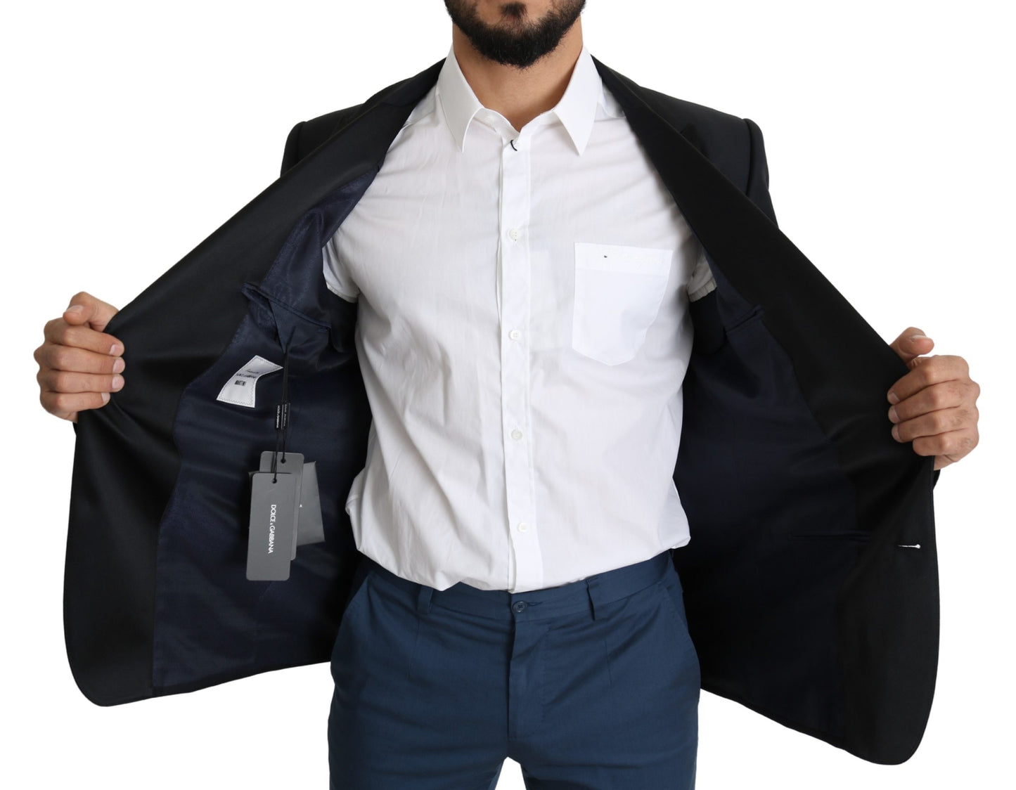 Schwarzer einreihiger MARTINI Blazer aus Wolle