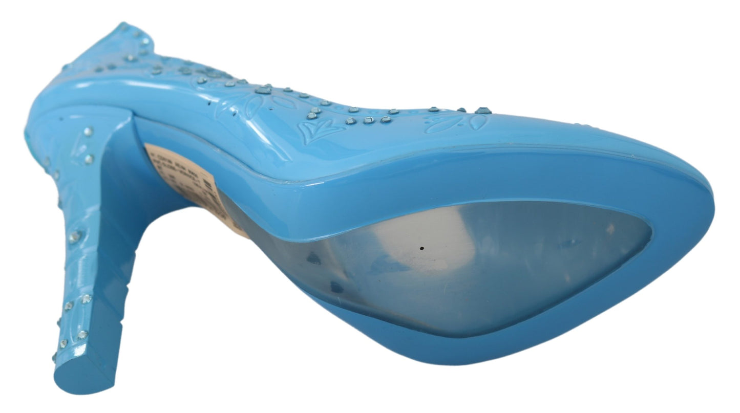 Blau Kristall Floral CINDERELLA Heels Schuhe