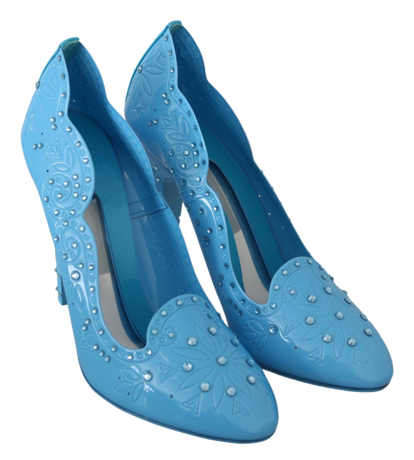Blau Kristall Floral CINDERELLA Heels Schuhe