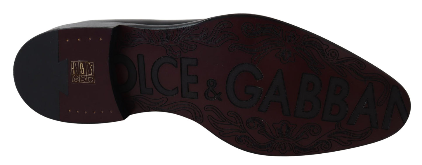 Schwarzes Leder Kleid Formale Loafers Schuhe