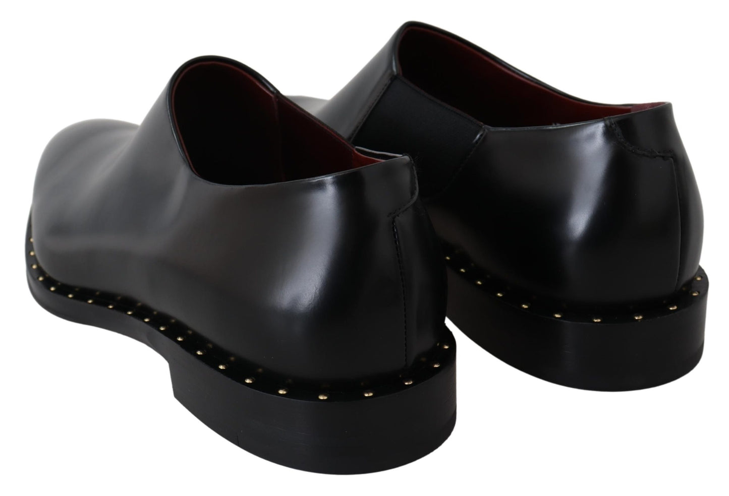 Schwarzes Leder Kleid Formale Loafers Schuhe