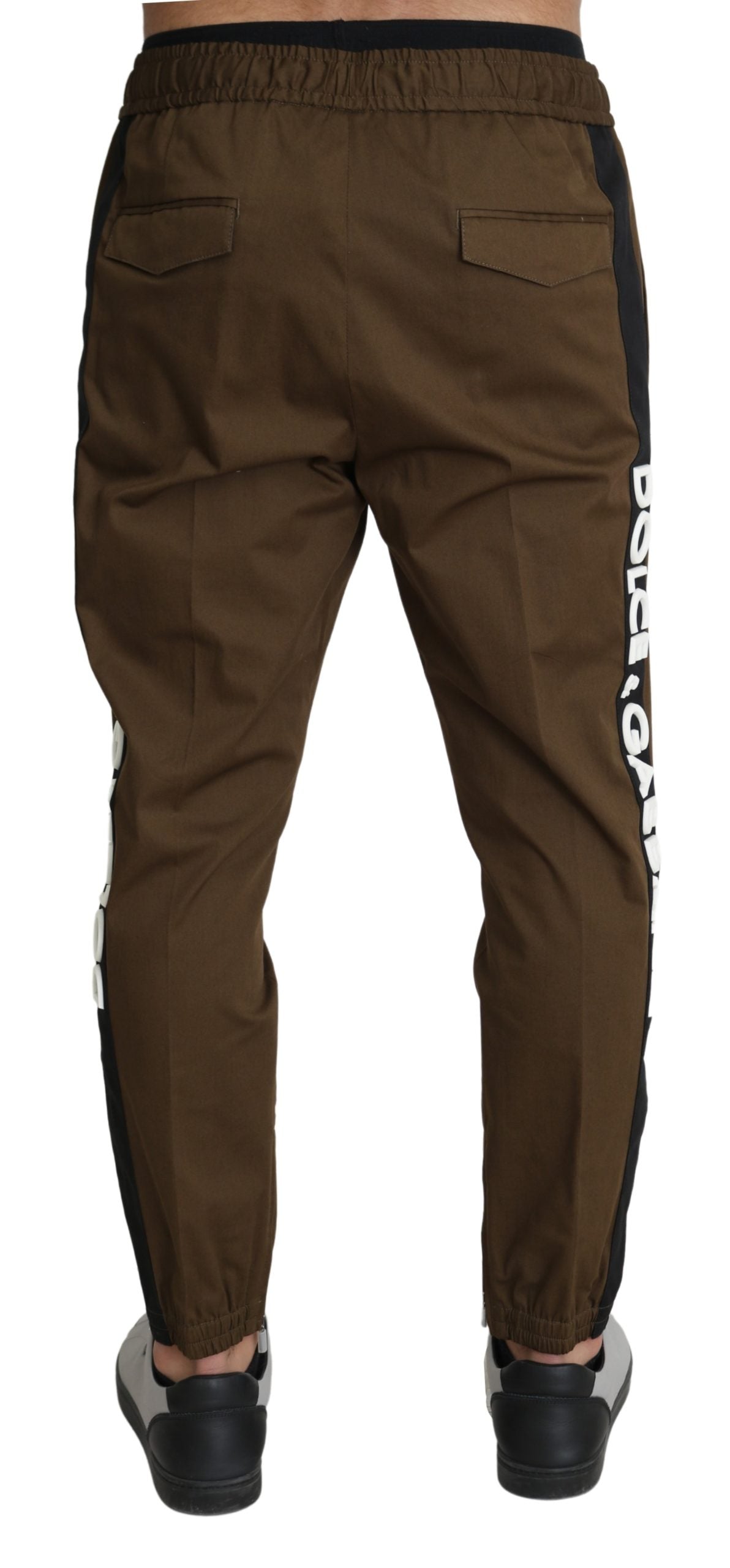 Braune Baumwoll-Stretch-Logo-Sweatpants-Hose