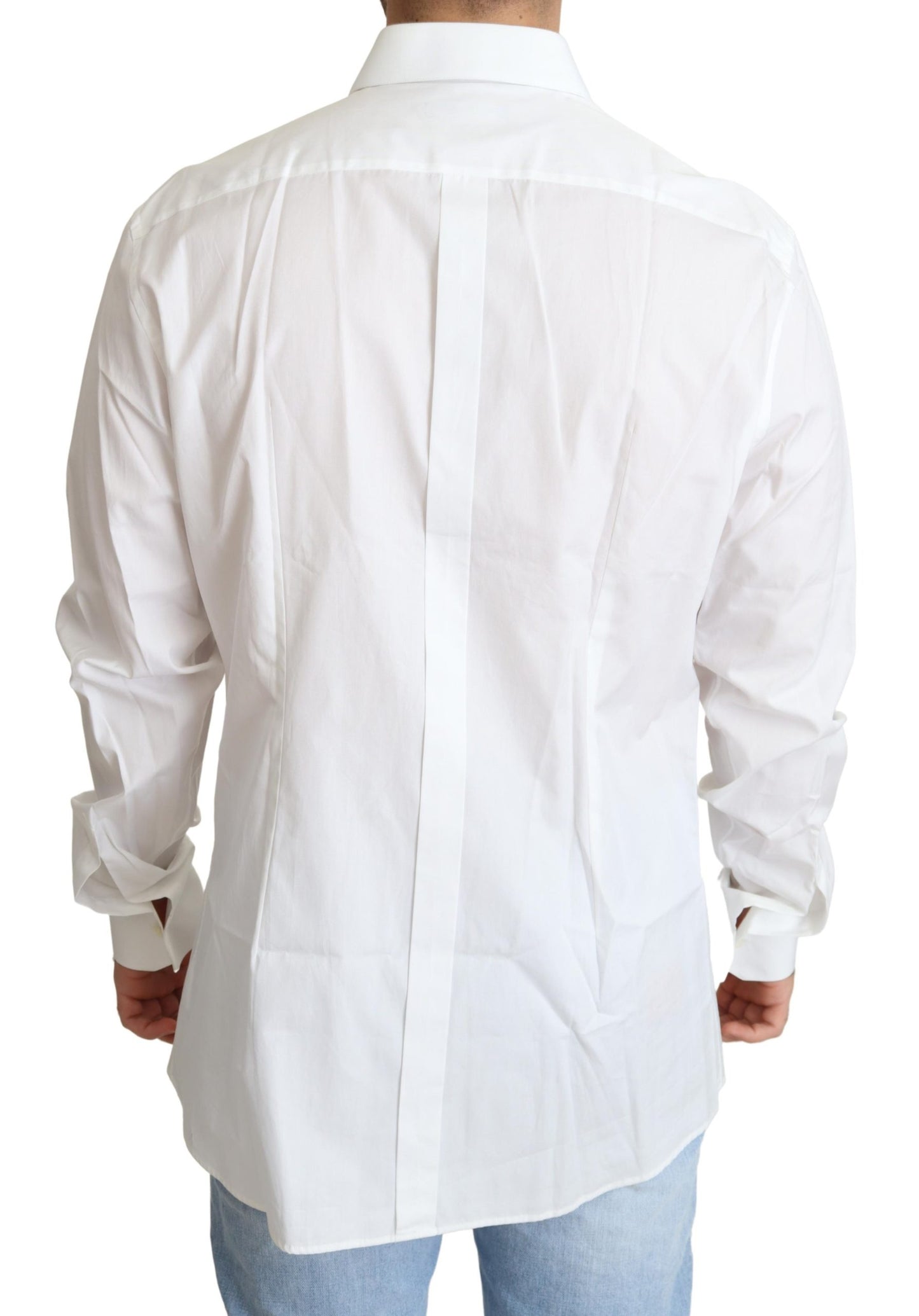 Weißes Hemd mit Kronenstickerei für Männer Formal