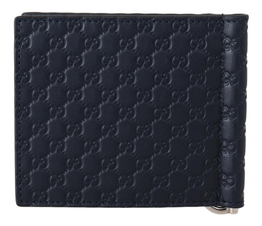 Dunkelblau Microguccissima GG Acero Geldklammer Brieftasche