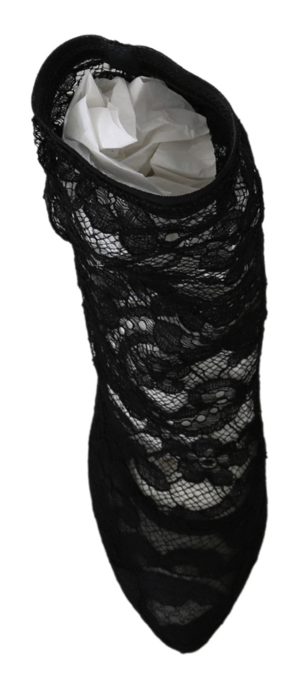 Schwarze Spitze Taormina Hohe Pumps Schuhe