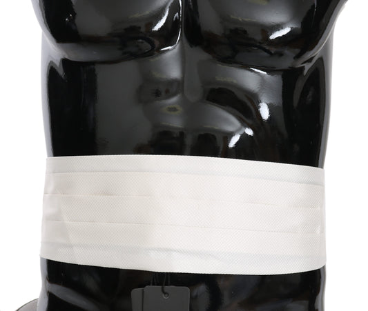 Weißer Herren Taillengürtel 100% Seide Kummerbund